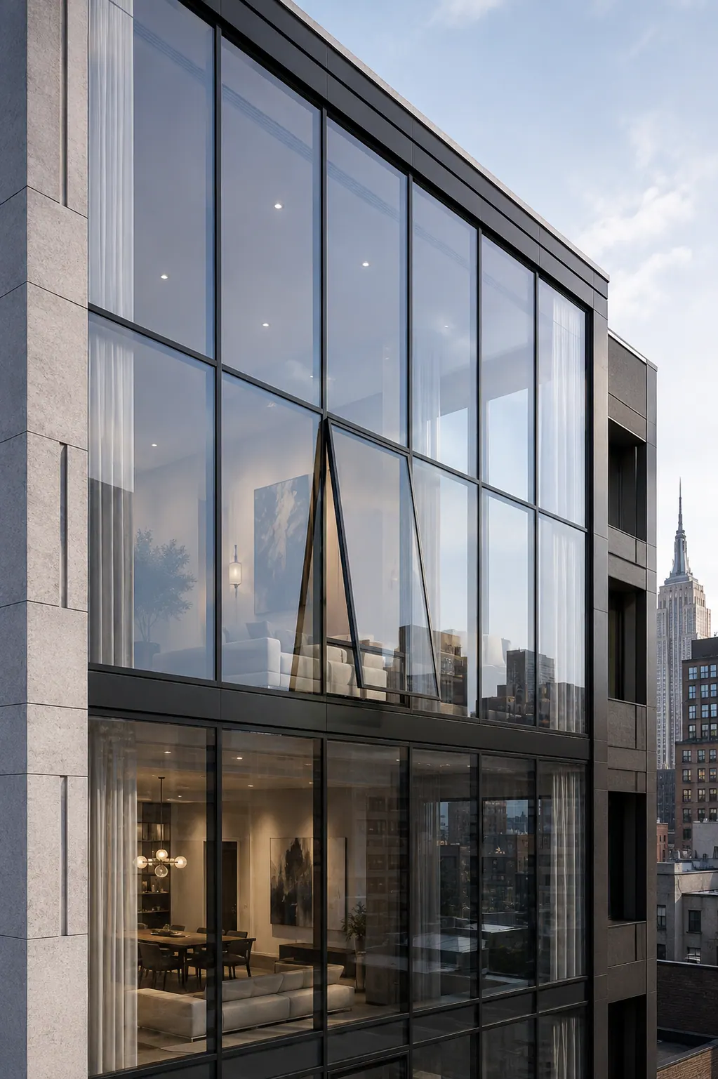 MB-SR50N IW façade with a concealed open vent