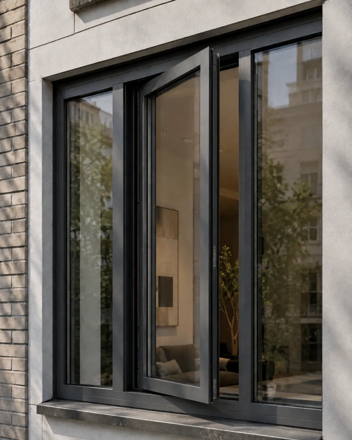 MB-79N tilt-and-turn window installed, exterior